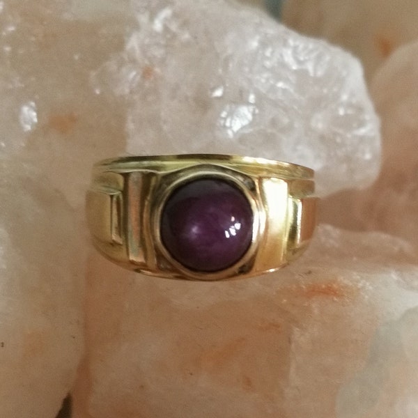 14K Vintage Pink Star Sapphire Ring