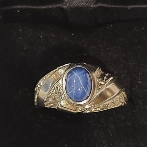 10K White Gold Blue Lindy Star Ring