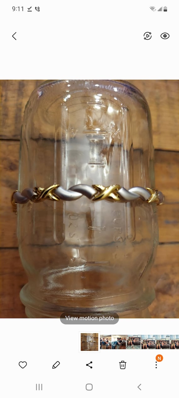 14K White Gold and Yellow Gold fancy link Bracelet