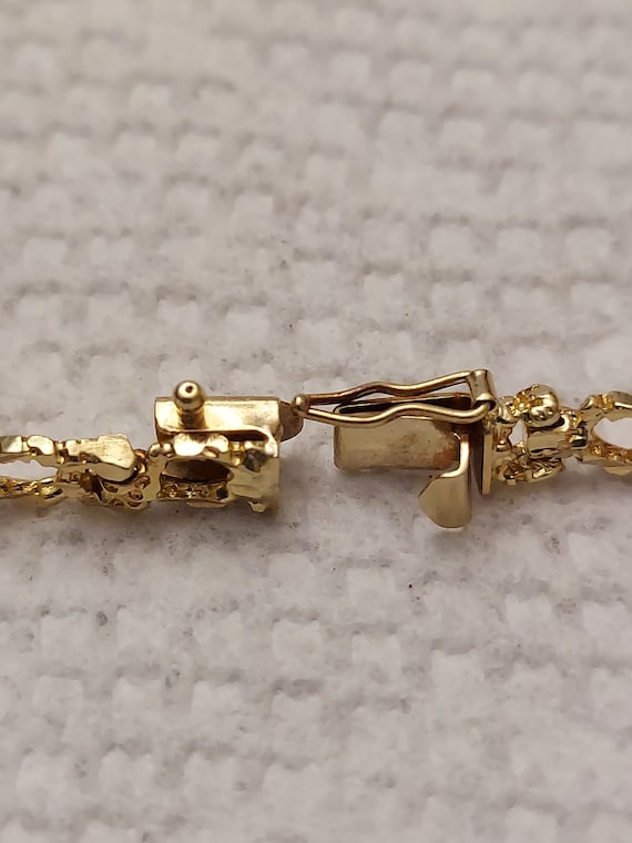 14K Vintage Ladies Nugget bracelet - image 4