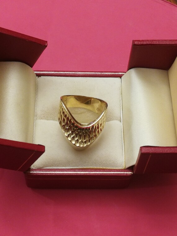 14K Yellow Gold Huge Statement Ring - image 3