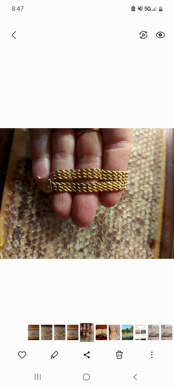14K Yellow Gold Triple Rope Bracelet - image 4