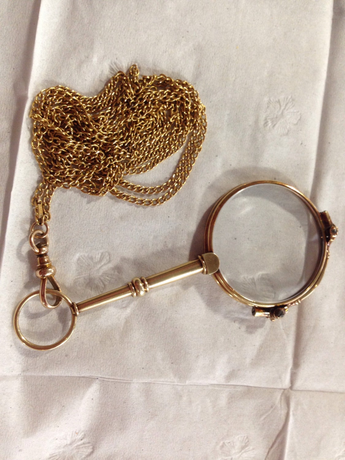 14K Vintage Folding Opera Glasses with 48 inch 14K Etsy