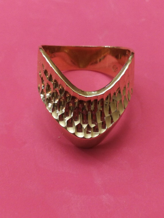 14K Yellow Gold Huge Statement Ring - image 1