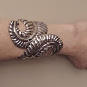Wide  Heavy Vintage Sterling Cuff Bracelet