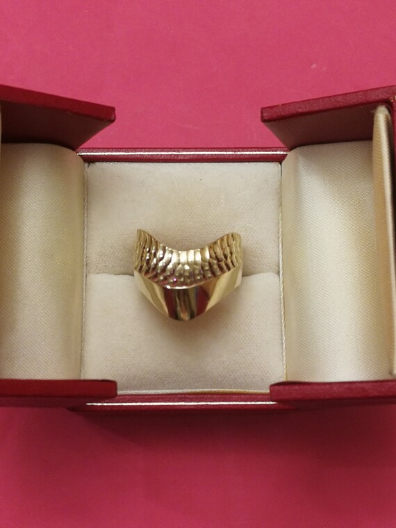 14K Yellow Gold Huge Statement Ring - image 2