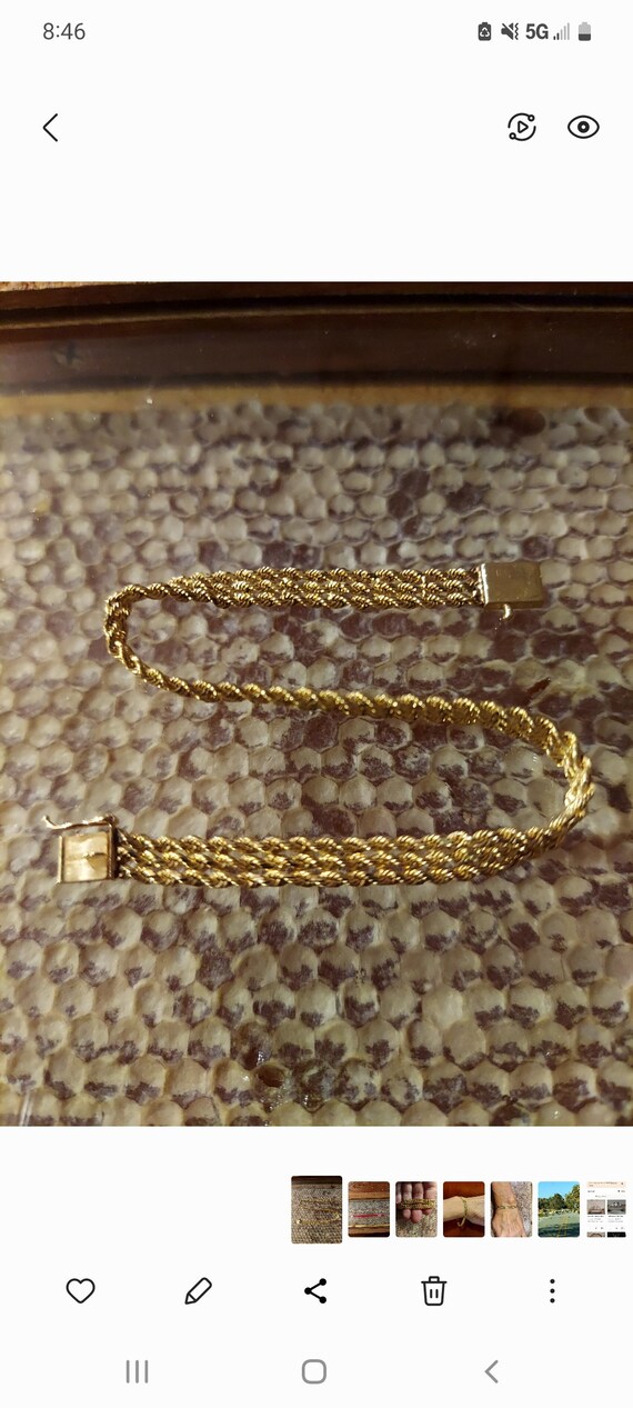 14K Yellow Gold Triple Rope Bracelet - image 6
