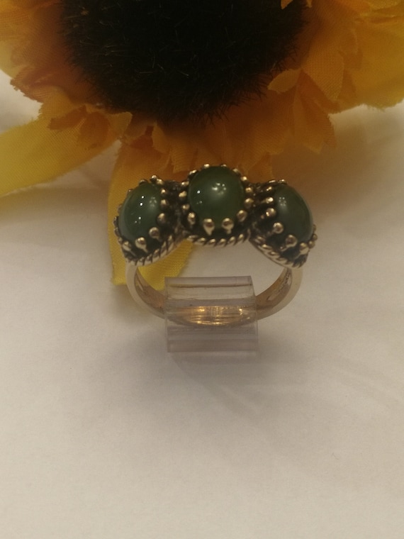 10K Yellow Gold Jade Ring