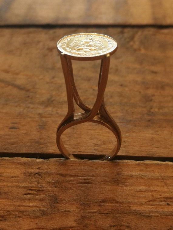 Mexican Gold Bullion Dos Peso Ring