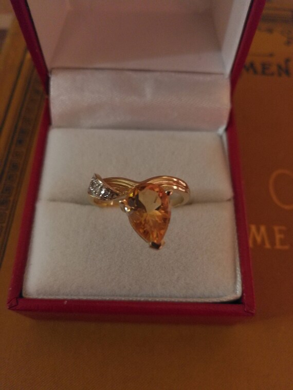 14K Citrine and Diamond Ring - image 4