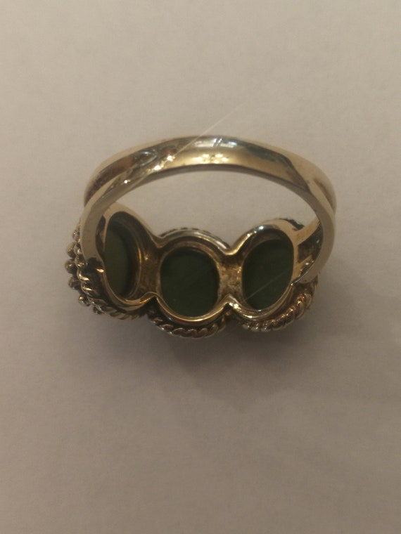 10K Yellow Gold Jade Ring - image 6