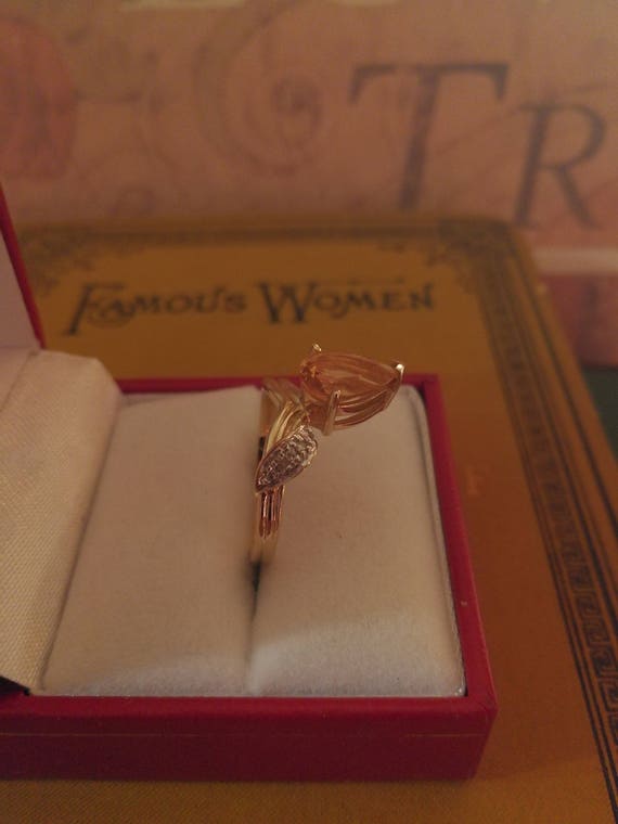 14K Citrine and Diamond Ring - image 6