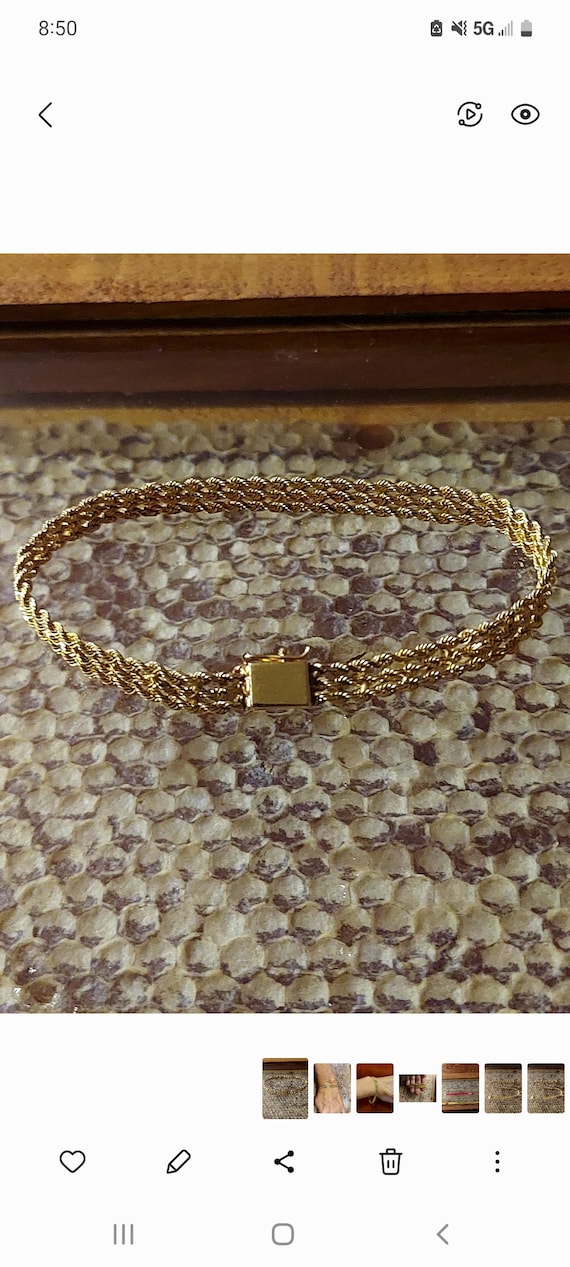 14K Yellow Gold Triple Rope Bracelet - image 2