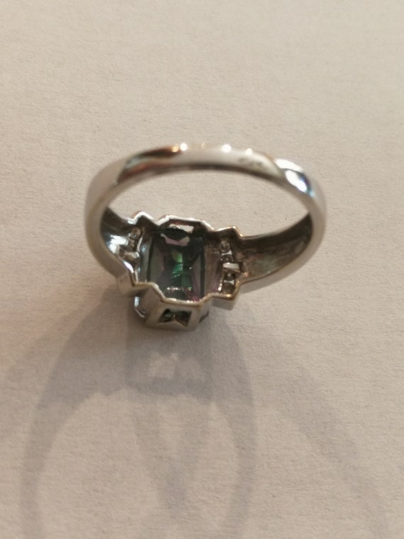 14K White Gold Ladies Synthetic Alexandrite and D… - image 6