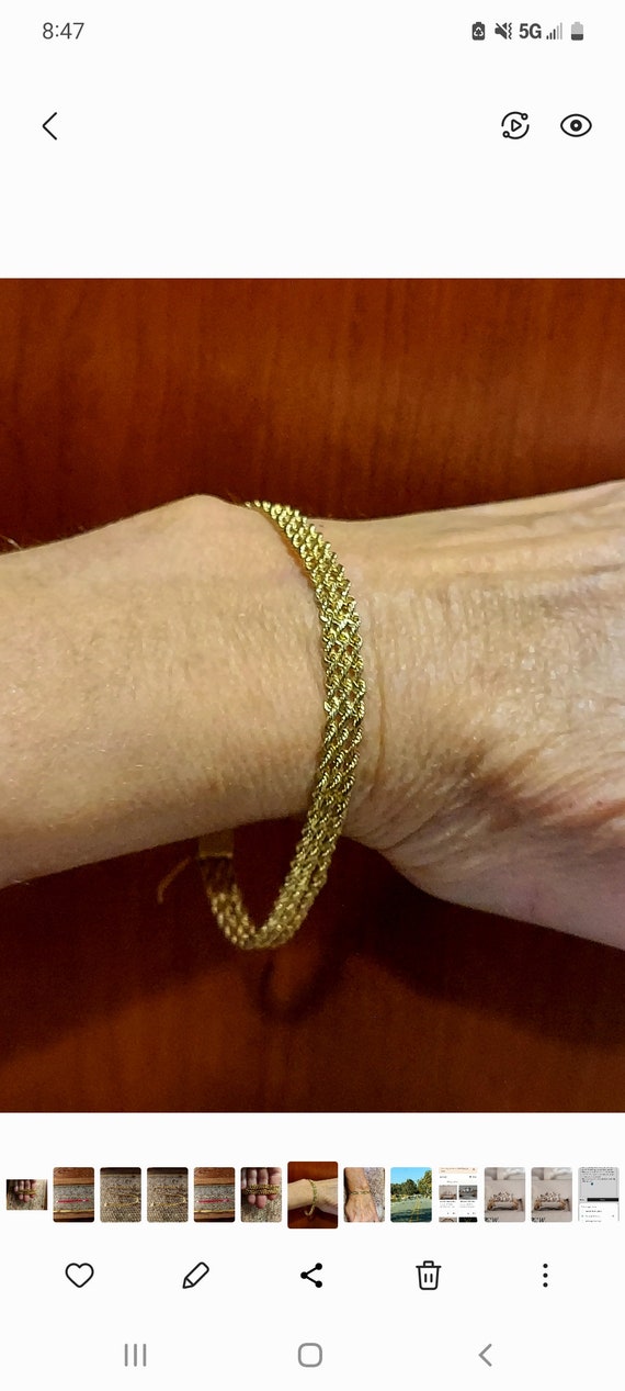 14K Yellow Gold Triple Rope Bracelet - image 1