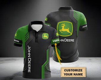 John Deere 3D personalizado impreso para hombres y mujeres, polo John Deere, camiseta, sudadera con capucha con cremallera, regalo para amantes, regalo de cumpleaños