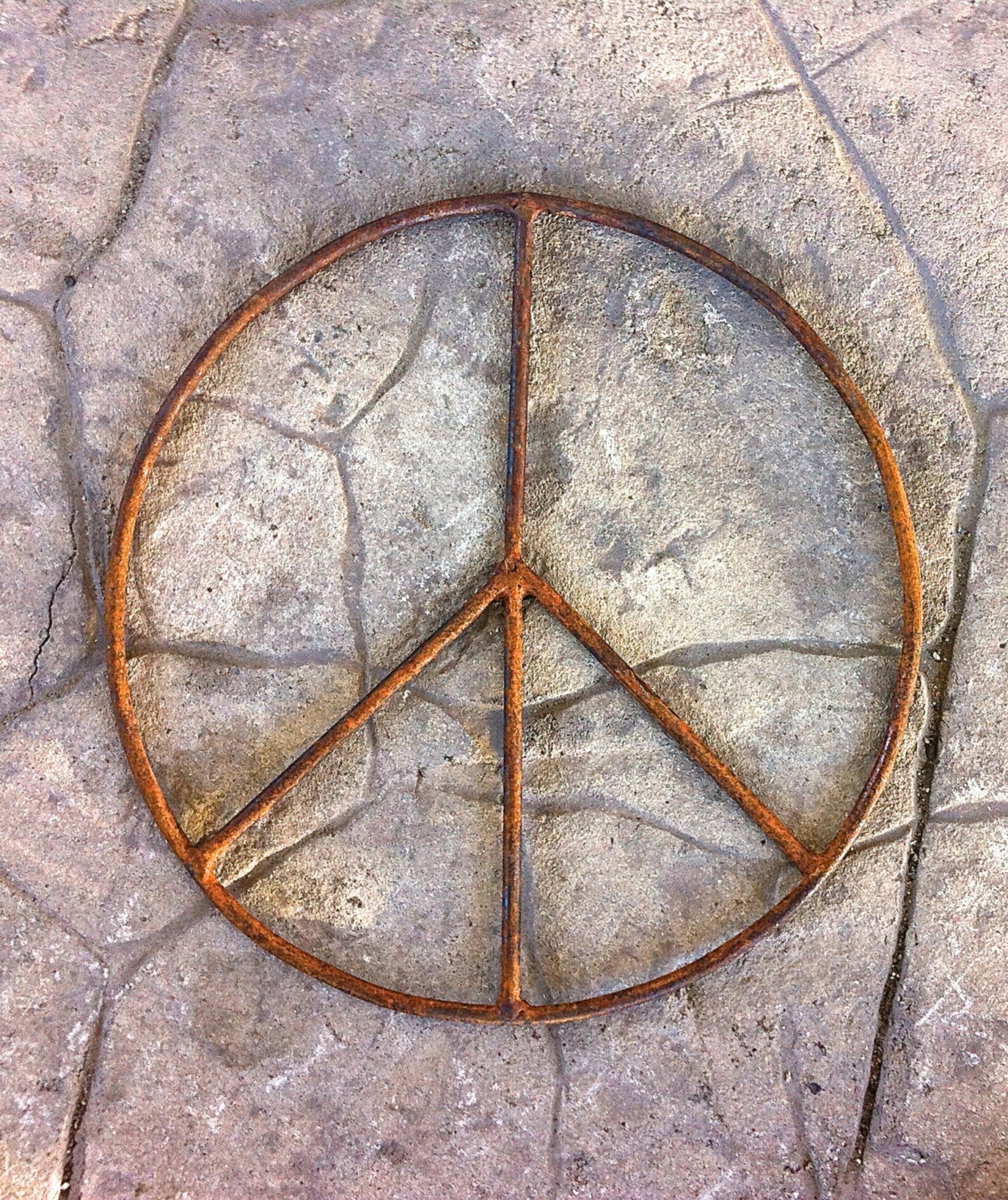 Rust Peace Sign Wall Art Metal Yard Art Metal Garden Etsy