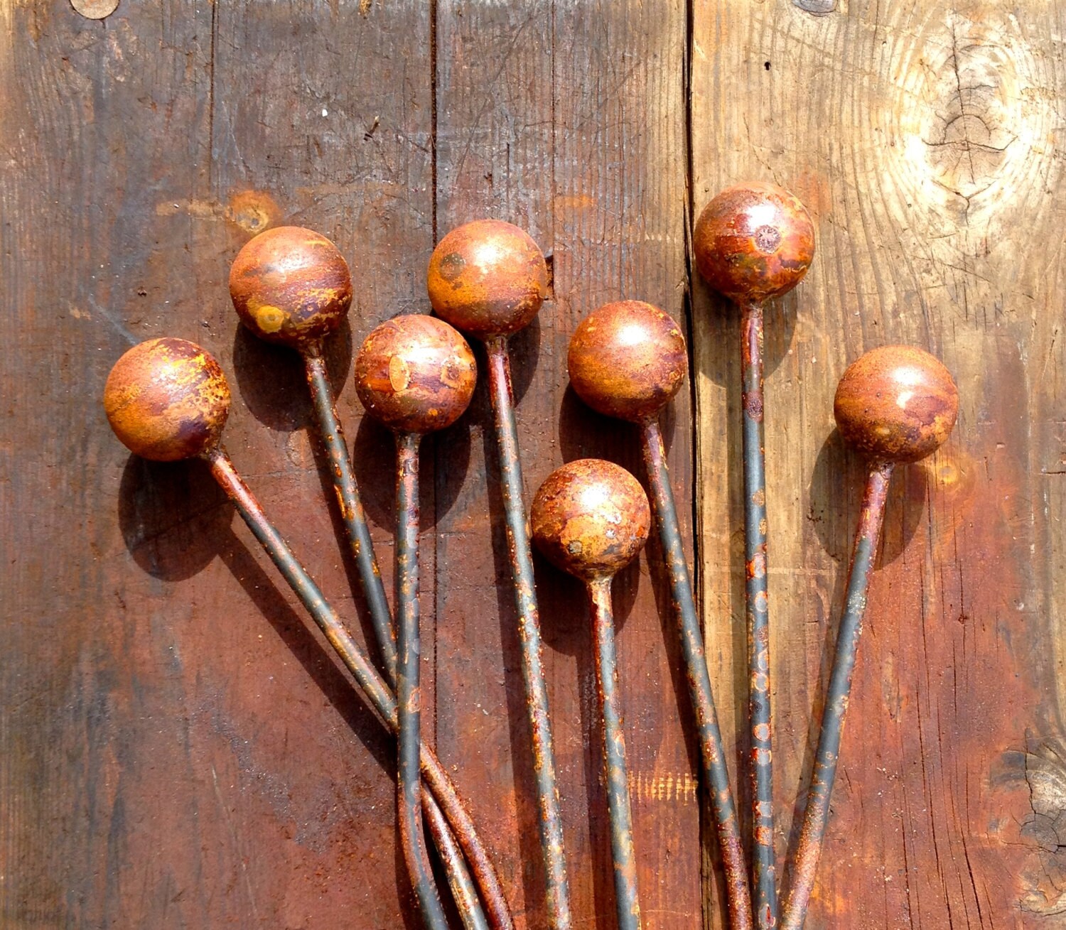 Globe Stakes Metal Yard Art Garden Stakes Yard Art Metal | Etsy