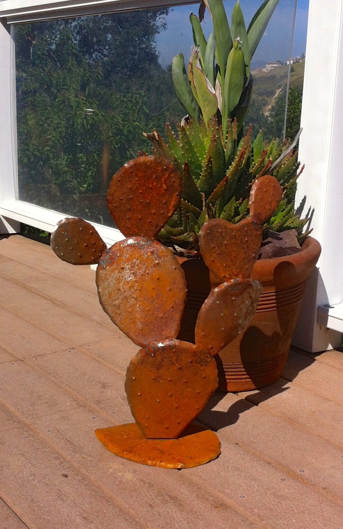 Nopal Steel Cactus. Garden Art Metal SculpturesMetal Garden Etsy