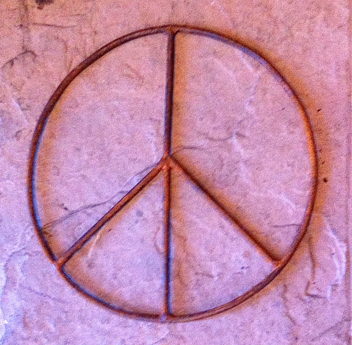 Rust Peace Sign Wall Art Metal Yard Art Metal Garden Etsy