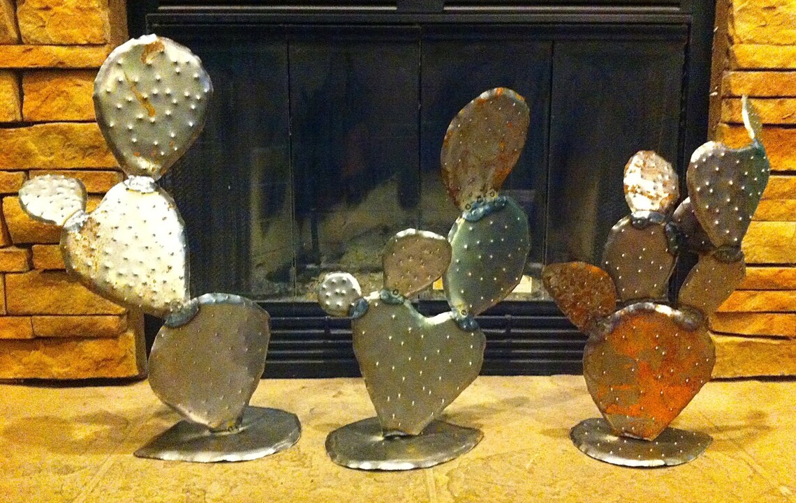 Nopal Steel Cactus. Garden Art Metal SculpturesMetal Garden Etsy