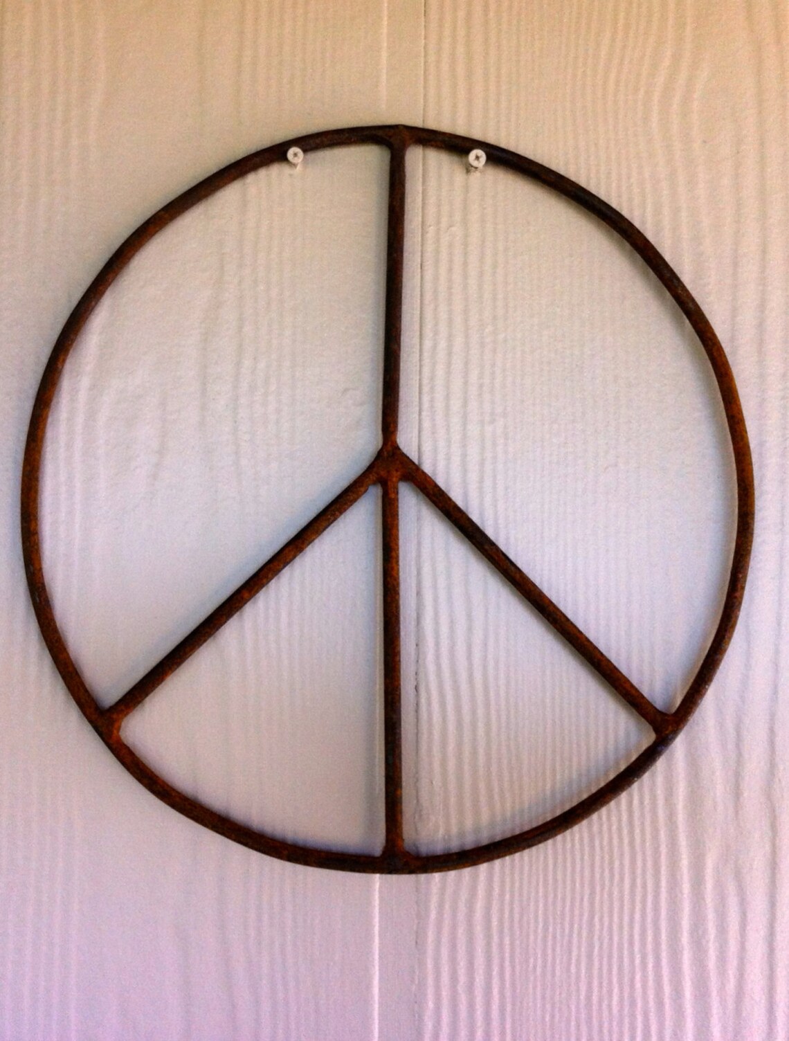 Rust Peace Sign Wall Art Metal Yard Art Metal Garden Etsy