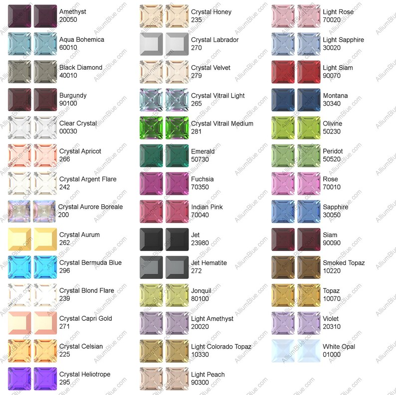 Preciosa 435 23 211 MC Square MAXIMA Crystal Facny Stone