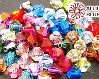 4mm SWAROVSKI  Mix Color Genuine Crystal 5328/5301 Loose Bicone Beads
