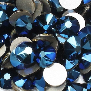 Crystal Metallic Blue (001METBL) Swarovski 2058 Xilion/ New 2088 Xirius Crystal Flatback No-Hotfix Rhinestones (ss5-ss34) Nail Art