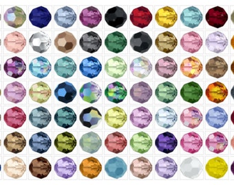 8mm SWAROVSKI Genuine Crystal Round Bead (model 5000) Mix Colors