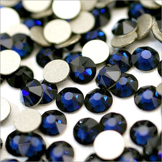 SAPPHIRE (206) blue 144 pcs Swarovski 2058/2088 Crystal Flatbacks blue  rhinestones nail art mixed with Sizes ss5, ss7, ss9, ss12, ss16, ss20, ss30