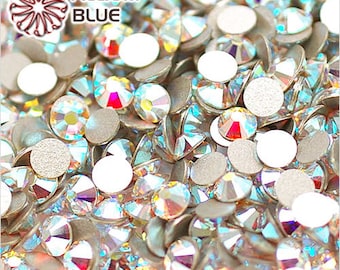 Crystal Aurore Boreale (001AB) Swarovski 2058 Xilion/ New 2088 Xirius Crystal Flatback No-Hotfix Rhinestones (ss5-ss48) Nail Art