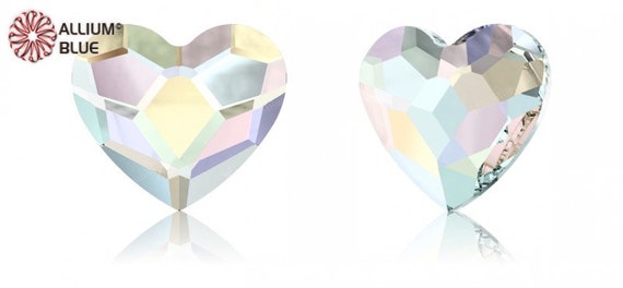 Heart Shape Flat Back Beads Crystal AB Rhinestones