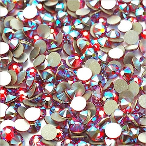 Light Siam AB (227AB) Swarovski New 2088 Xirius Crystal Flatback No-Hotfix Round Rhinestones (ss12-ss30) Nail Art
