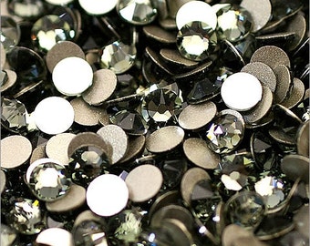 Black Diamond (215) Swarovski 2058 Xilion/ New 2088 Xirius Crystal Flatback No-Hotfix Rhinestones (ss5-ss40) Nail Art