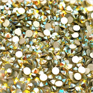 Jonquil AB (213AB) Swarovski New 2088 Xirius Crystal Flatback No-Hotfix Round Rhinestones (ss12-ss30) Nail Art
