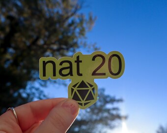 nat 20 glossy sticker