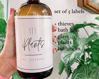 Plant Spray Label Suite- Thieves, Bathroom, Plants, Glass, Bath Salts