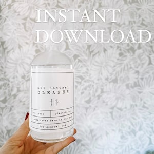 INSTANT DOWNLOAD DIGITAL All Purpose Cleaner Label Square