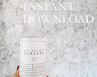INSTANT DOWNLOAD DIGITAL All Purpose Cleaner Label Square