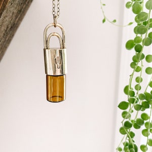 Plant Lady Distressed Roller Bottle Essential Oil Necklace : Cactus