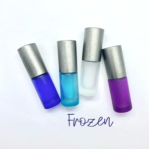 Frozen 10 ml or 5 ml Frosted Glass Essential Oil Roller Bottles Set