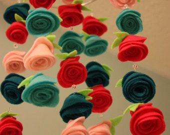 Felt Flower Crib Mobiles Nursery Decor Par Stoptosmelltheflower