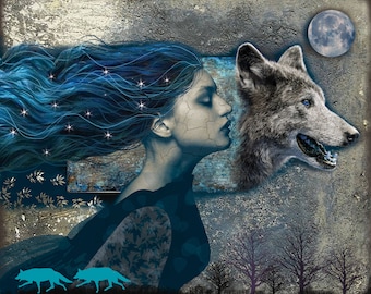 Werewolf, digital art, art, print, fairy tale, illustration, fantasy art, wolf