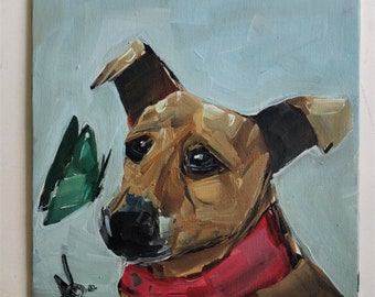 アンティークの犬の油彩画 ＊油絵 Amazon｜28 の有名な絵画 - 犬の頭 エドゥアール マネ - キャンバスに