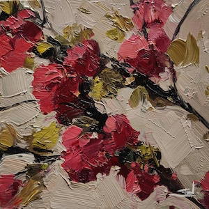 Cherry Blossom Oil Painting | Impressionist Floral Decor