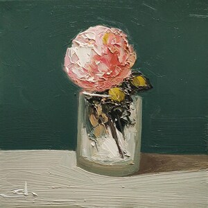 Pink Peony Oil Painting | Impressionist Wall Decor