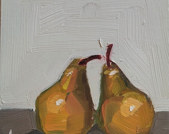 Pear Oil Painting | Fruit Still Life Art