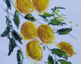 Dibujo de árbol de limón Dibujo original / Decoración de cocina minimalista