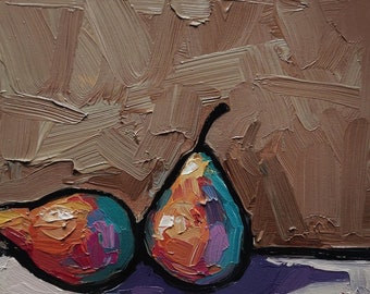 Pear Oil Painting | Post- Impressionist Kitchen Decor